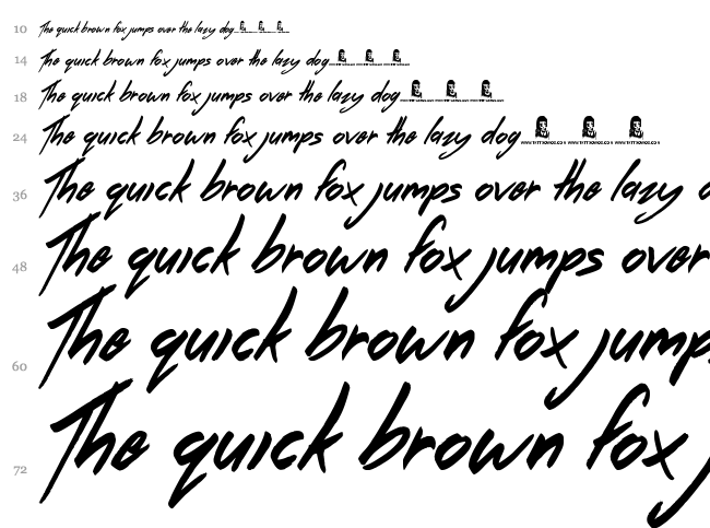 The Right Thing font waterfall